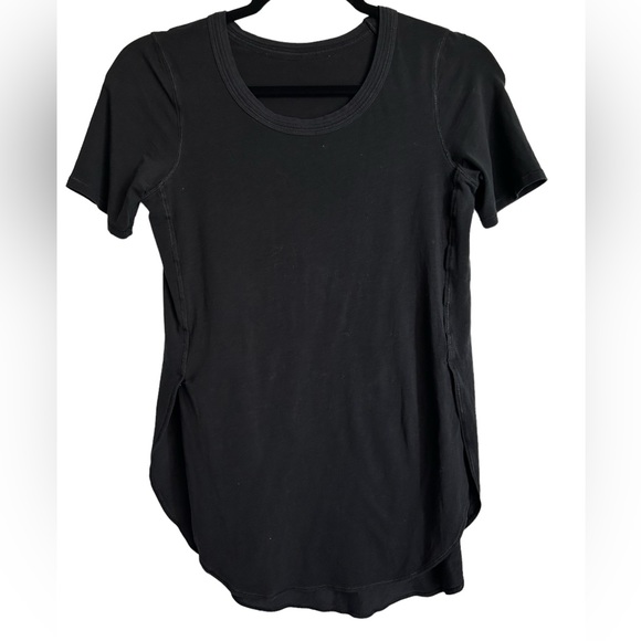 Lululemon Om Split Side Tee- Black/ Size 6 - Picture 4 of 6